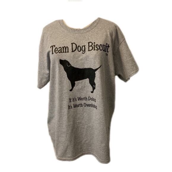 🆕 Team Dog Biscuit Black Labrador Gray Tee Shirt NWOT - Picture 8 of 8